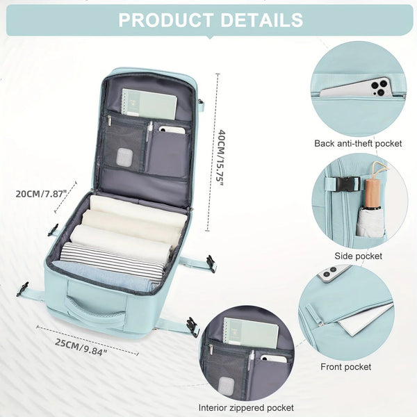 Nylon Carry-On Travel Backpack – 40x20x25 cm