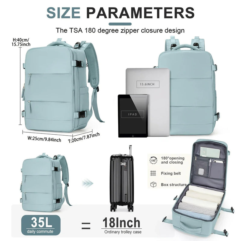 Nylon Carry-On Travel Backpack – 40x20x25 cm
